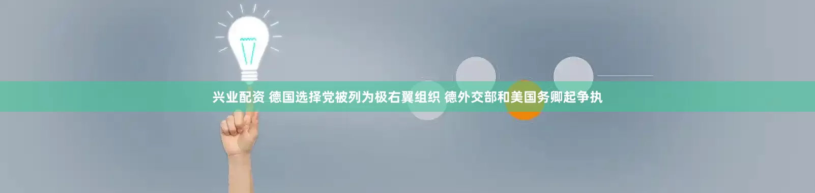 兴业配资 德国选择党被列为极右翼组织 德外交部和美国务卿起争执